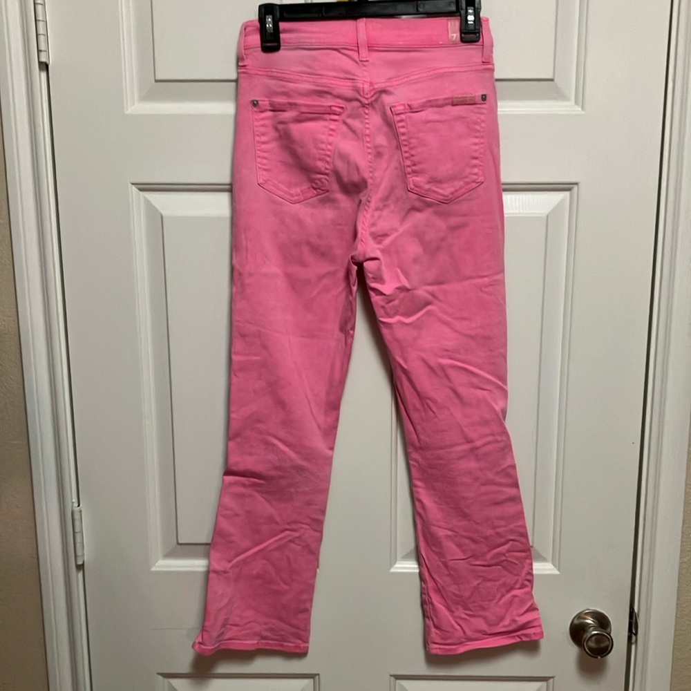 7 For All Mankind Barbie Pink
High Waist Slim Kick Cropped
Flare Jeans Sz 26/25 - Picture 4 of 8